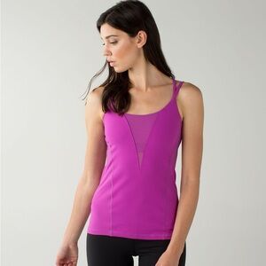 Lululemon Exquisite Tank – Magenta, Size 6, Shelf Bra